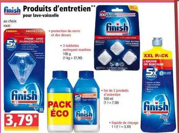 produits d'entretien pour lave-vaisselle finish