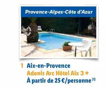 provence-alpes-côte d'azur : aix-en-provence adonis arc hôtel aix 3*