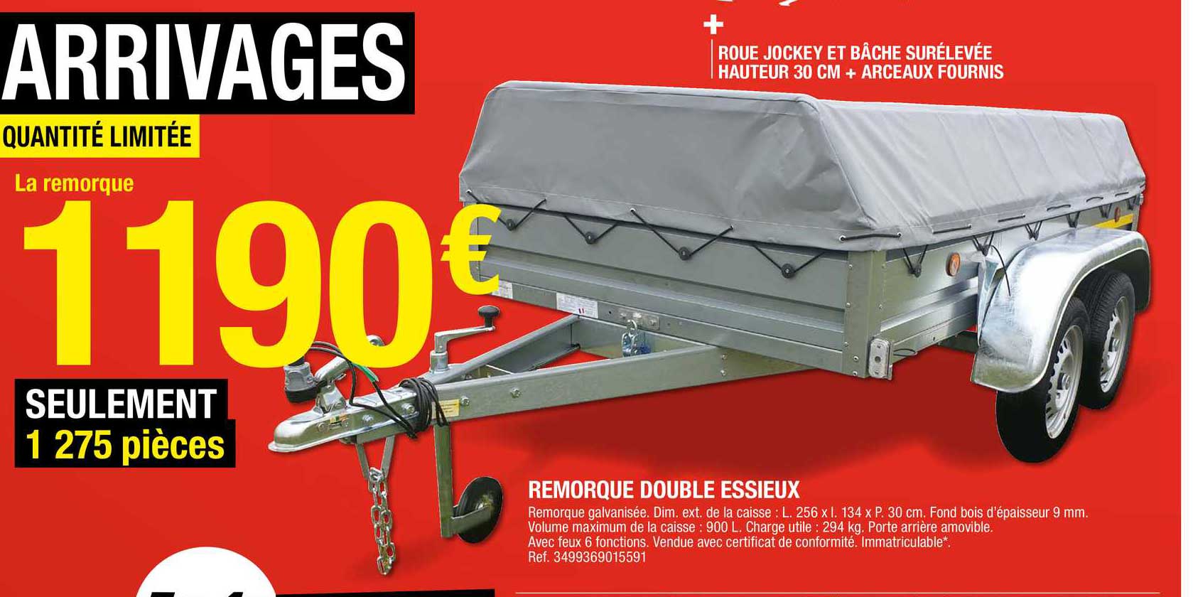remorque double essieux
