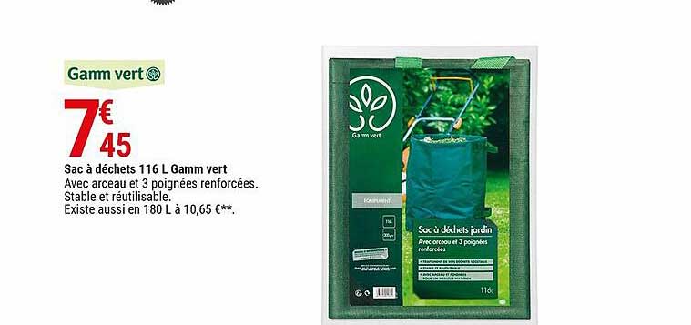 sac à déchets 116 l gamm vert