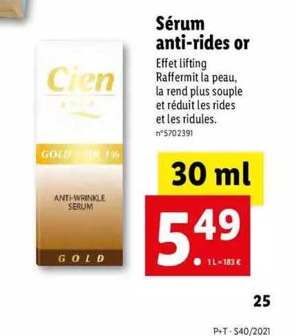 sérum anti-rides or cien