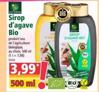 sirop d'agave bio bio sonne