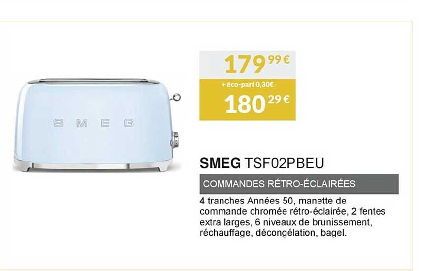 smeg tsf02pbeu commandes rétro-éclairées