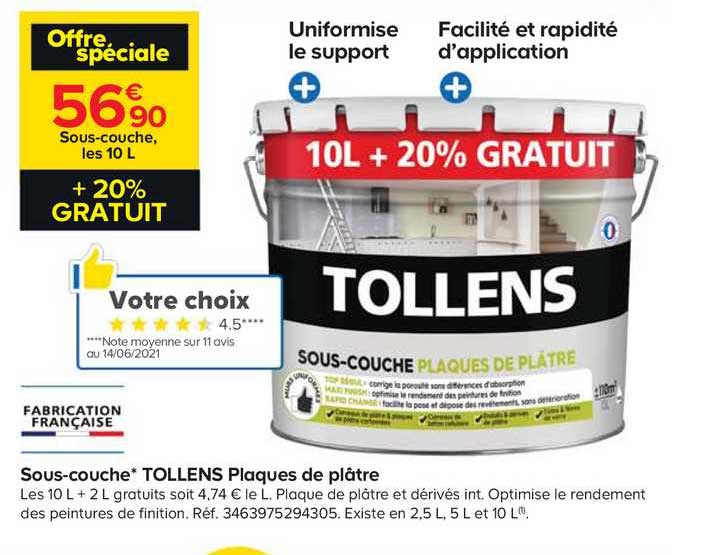 sous-couche tollens plaques de plâtre