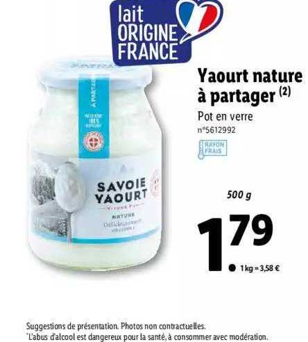 yaourt nature à partager