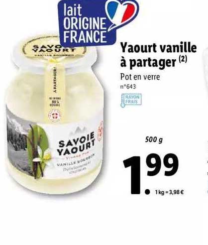 yaourt vanille à partager