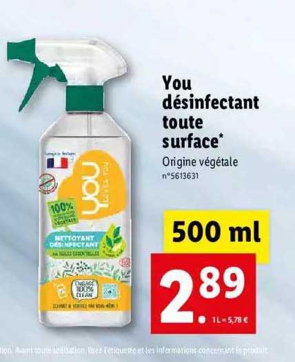 you désinfectant toute surface