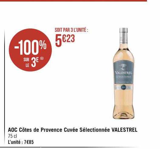 aoc côtes de provence cuvée sélectionnée valestrel