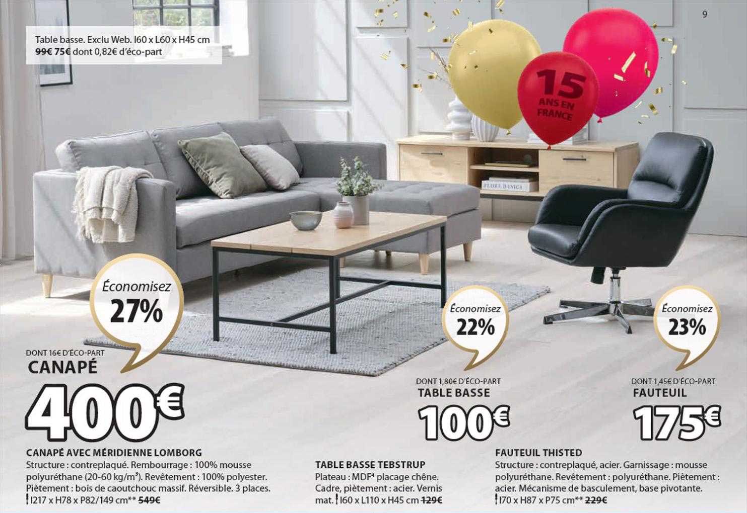 Canapé Avec Méridienne Lomborg, Table Basse Tebstrup, Fauteuil Thisted