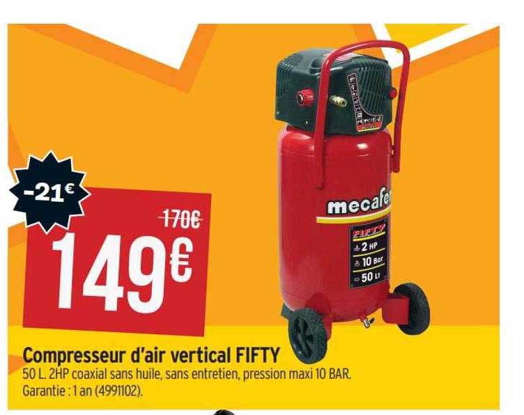 compresseur d'air vertical fifty mecafer