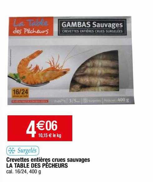 crevettes entières crues sauvages la table des pêcheurs