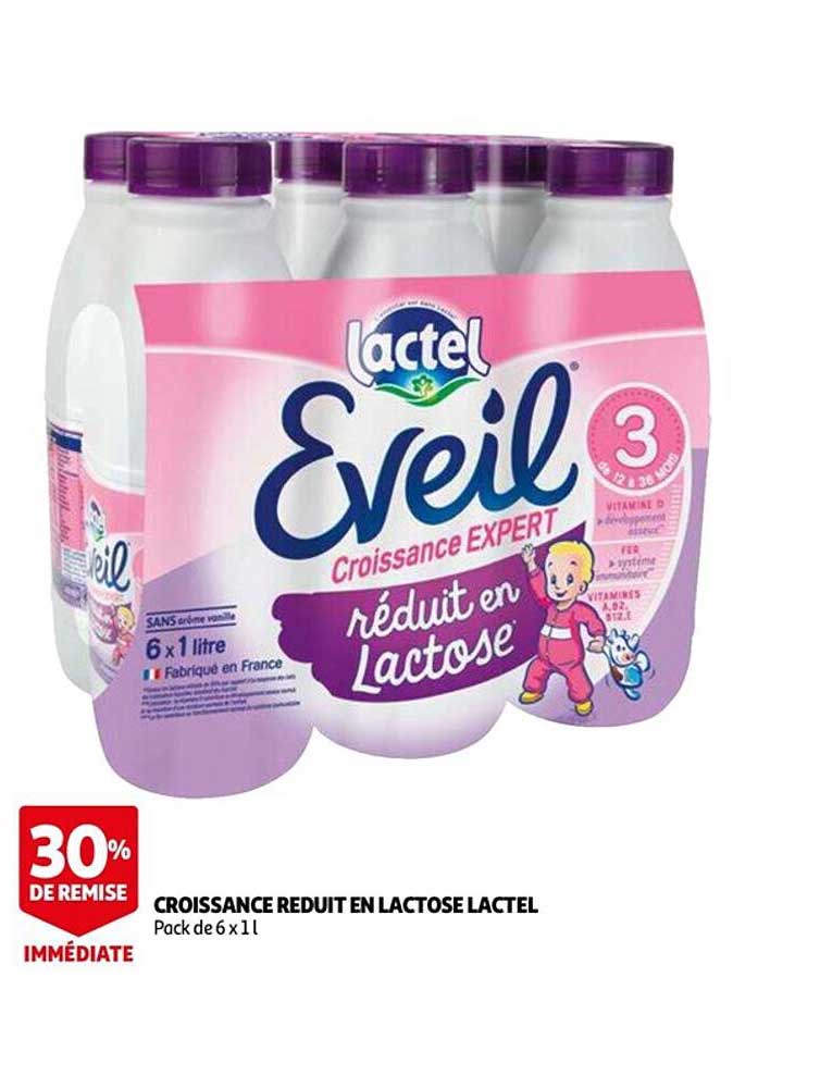 croissance reduit en lactose lactel