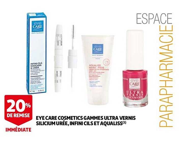 eye care cosmetics gammes ultra vernis silicium urée, infini cils et aqualiss