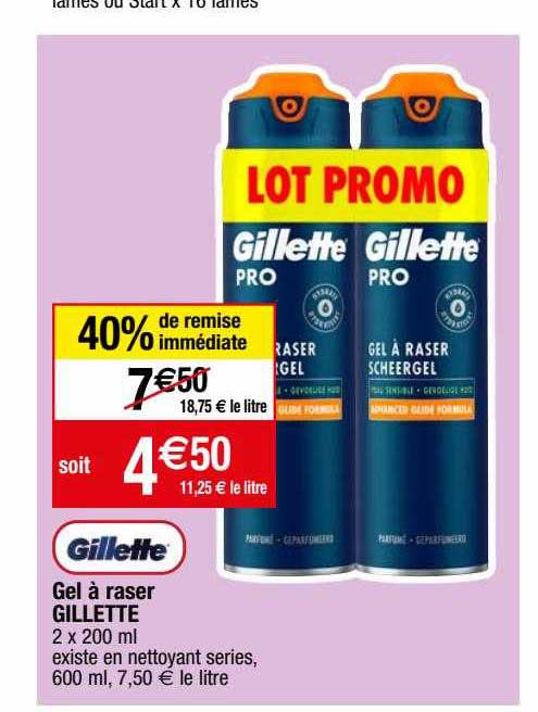 gel à raser gillette