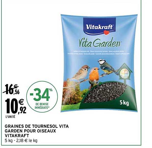 Graines De Tournesol Vita Garden Pour Oiseaux Vitakraft