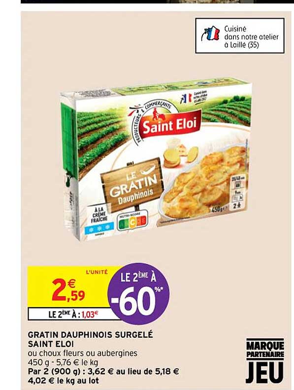 gratin dauphinois surgelé saint eloi