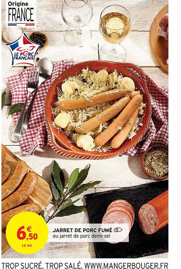 jarret de porc fumé ou jarret de porc demi-sel