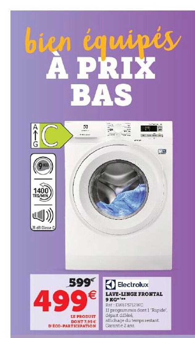 lave-linge frontal 9 kg electrolux
