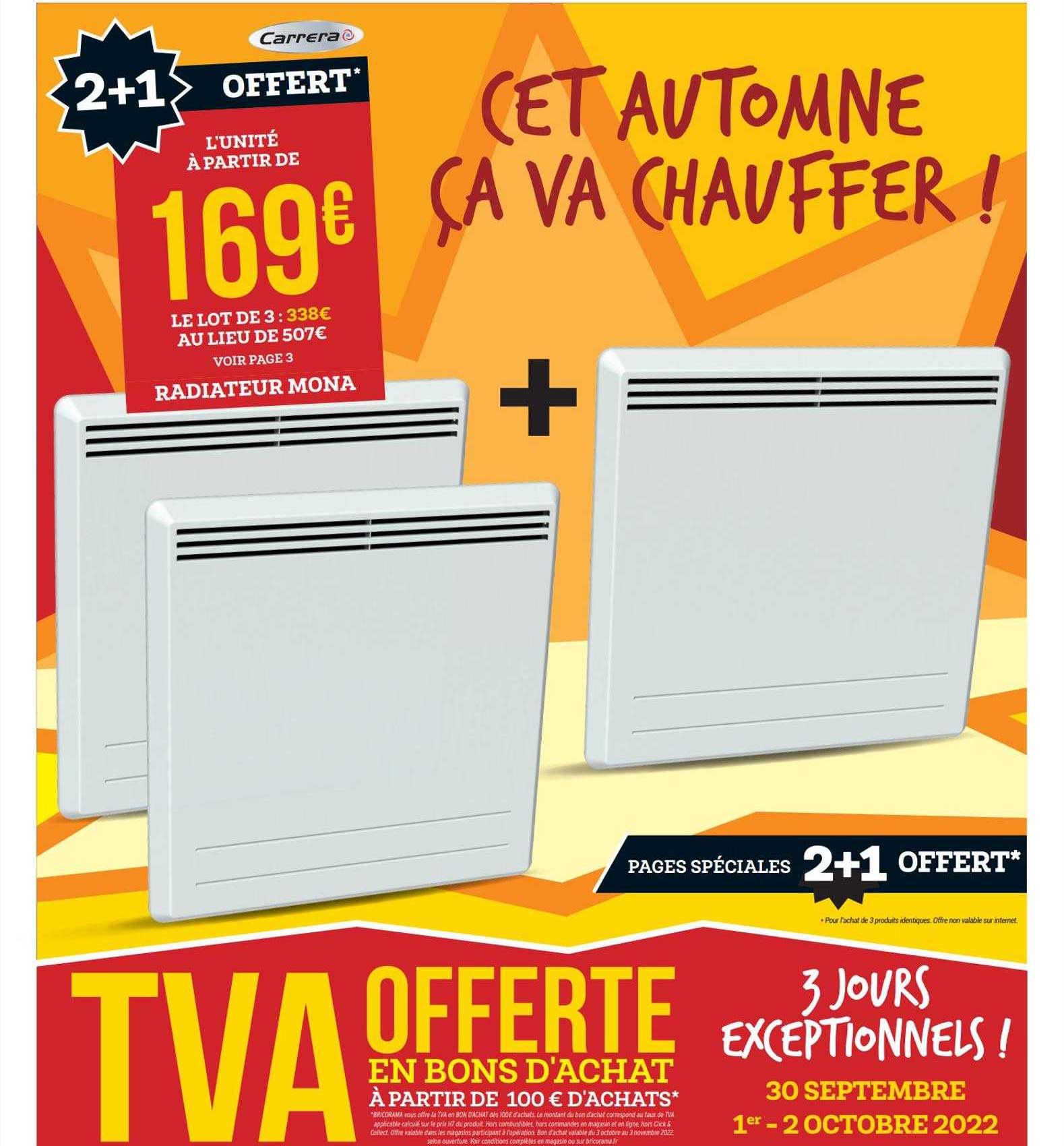 lot de 3 radiateurs mona carrera