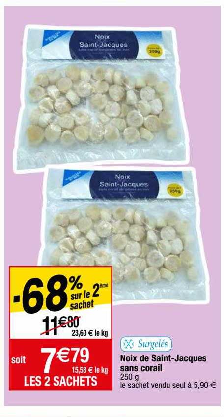 noix de saint-jacques sans corail