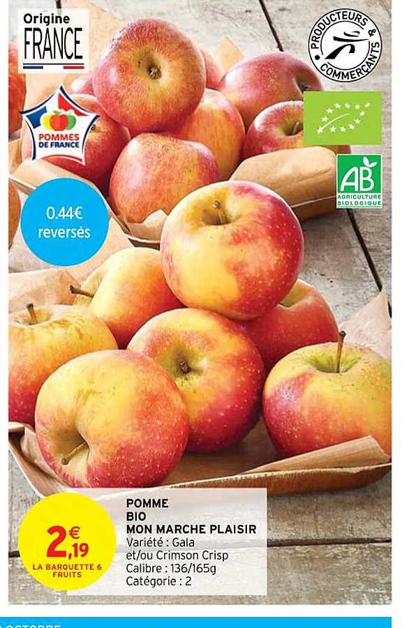 pomme bio mon marché plaisir