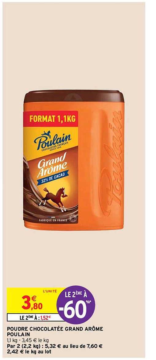 poudre chocolatée grand arôme poulain