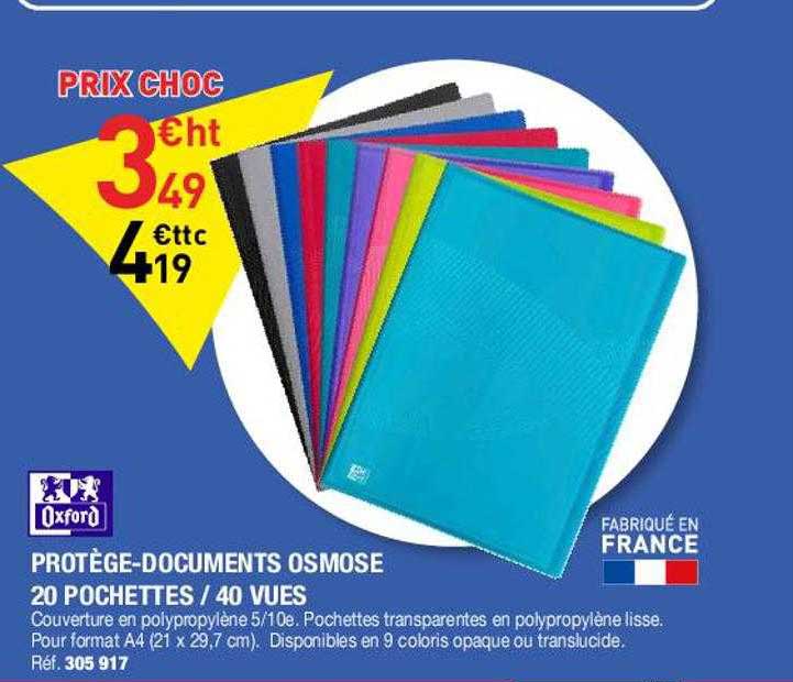 protège-documents osmose 20 pochettes-40 vues oxford