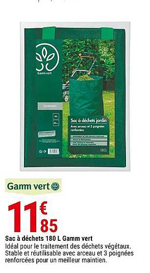sac à déchets 180l gamm vert