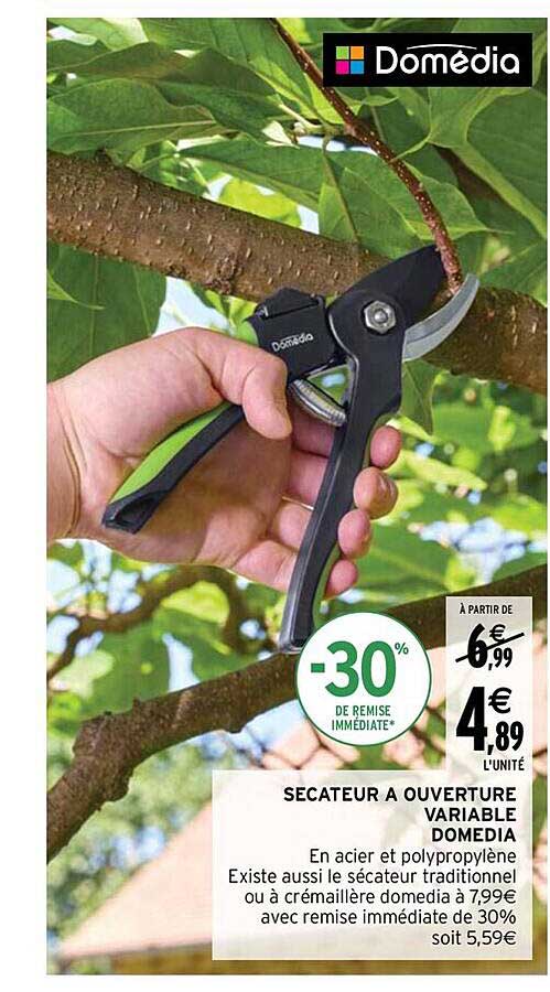 sécateur à ouverture variable domédia