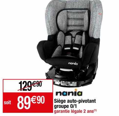 siège auto-pivotant groupe 0-1 nania