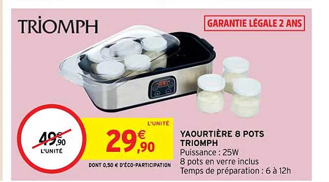 yaourtière 8 pots triomph