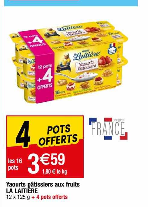 yaourts pâtissiers aux fruits la laitière