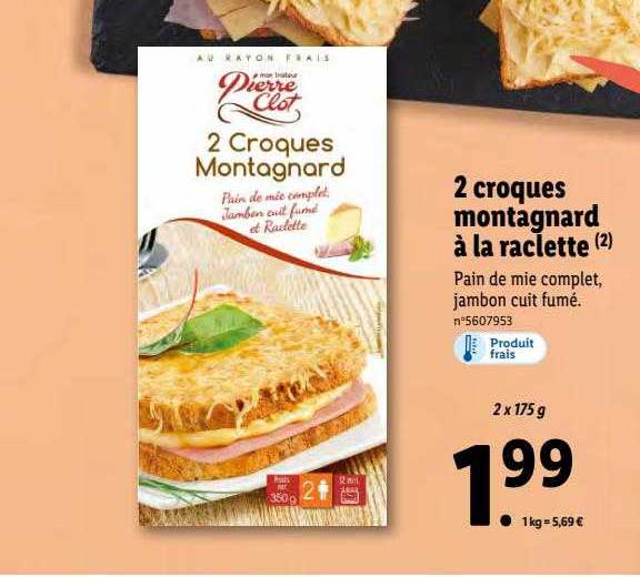 2 croques montagnard à la raclette