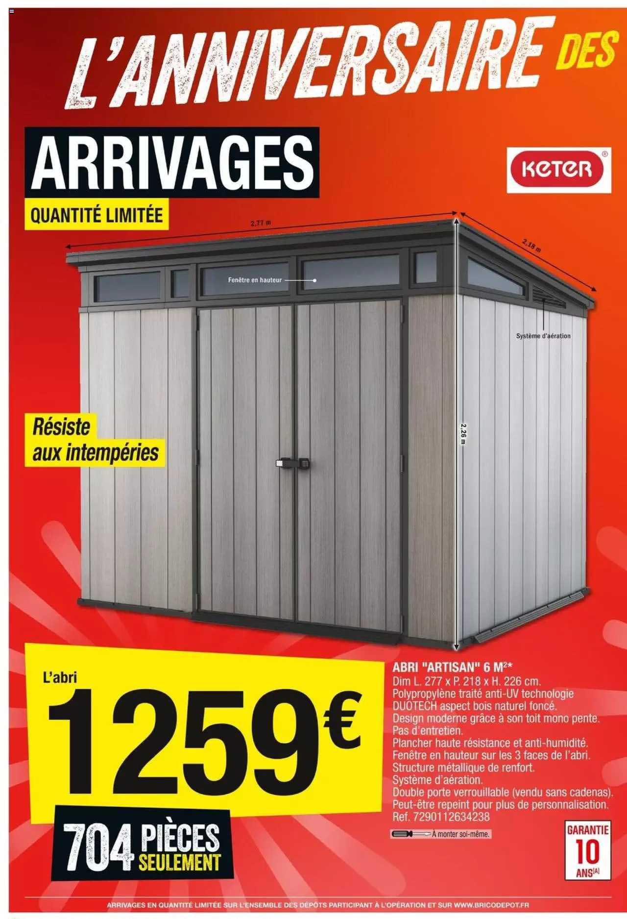 abri "artisan" 6 m² keter