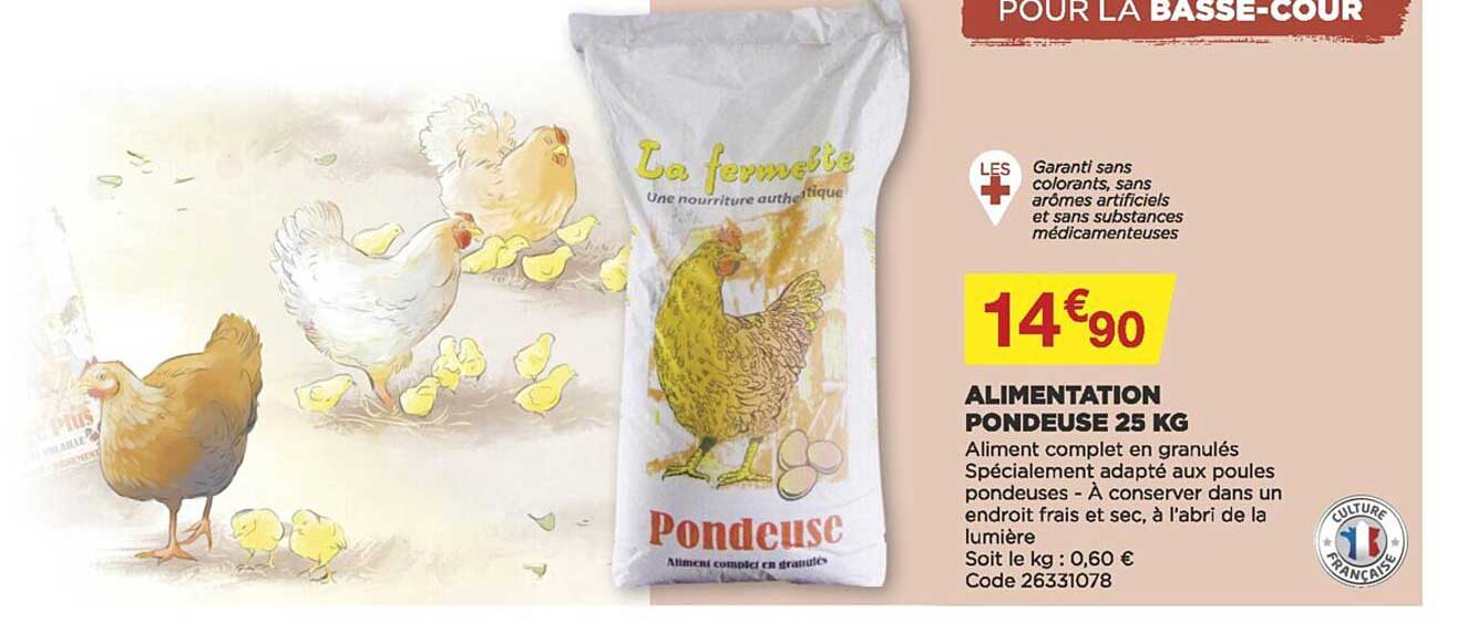 alimentation pondeuse 25 kg