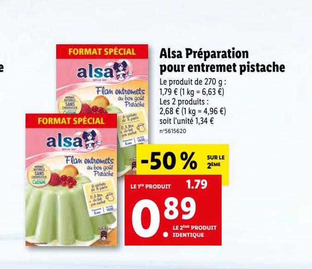 alsa préparation pour entremet pistache