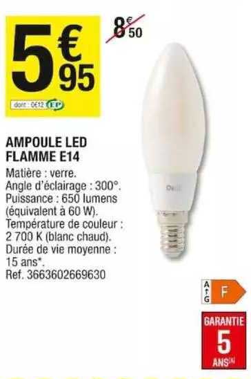 ampoule led flamme e14
