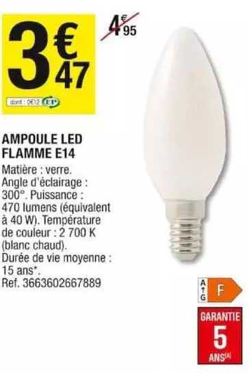 ampoule led flamme e14