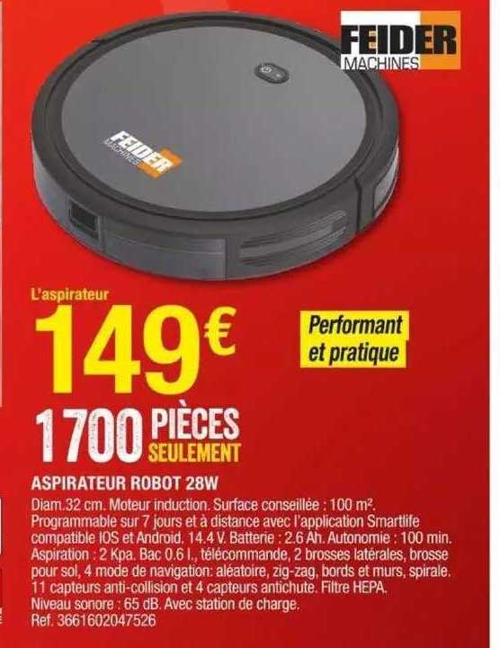 aspirateur robot 28w feider machines