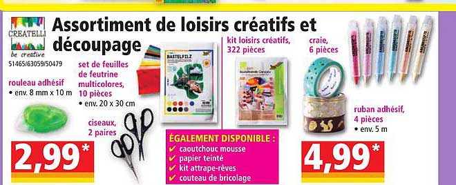 assortiment de loisirs créatifs et découpage createlli