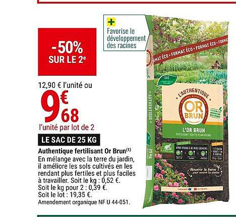 authentique fertilisant or brun