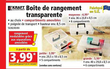 boîte de rangement transparente kraft werkzeuge