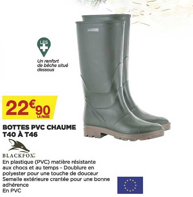 bottes pvc chaume t40 à t46 blackfox