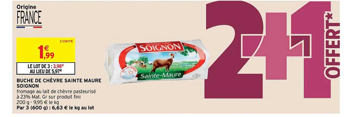 bûche de chèvre sainte maure soignon