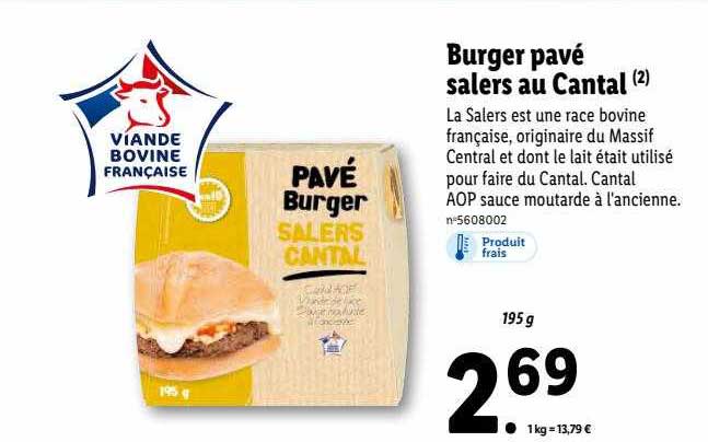 Burger Pavé Salers Au Cantal