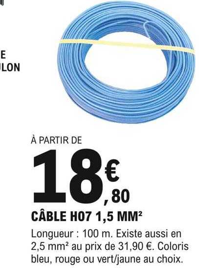 câble h07 1,5 mm²