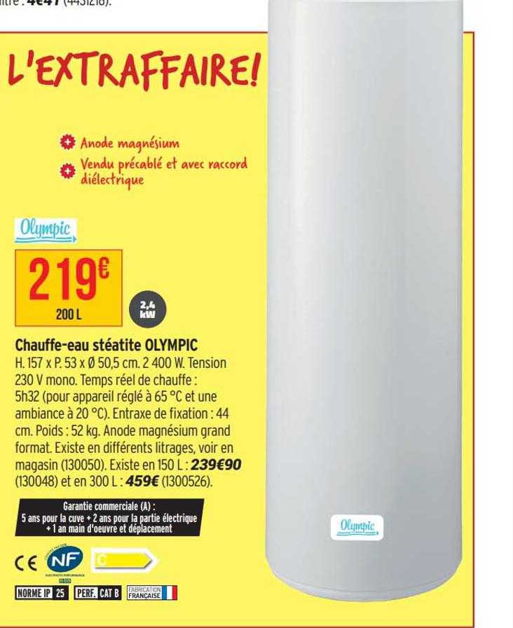chauffe-eau stéatite olympic