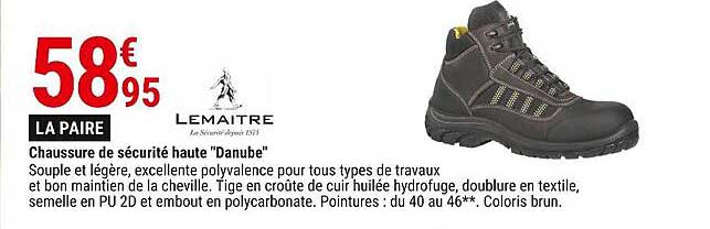 Chaussure De Sécurité Haute "danube" Lemaître