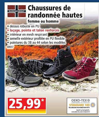 chaussures de randonnée hautes femme ou homme nangaparbat