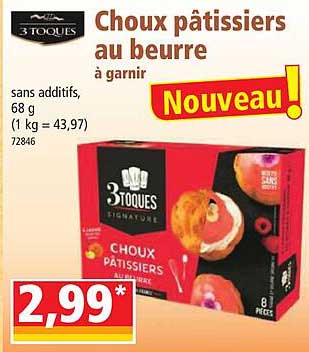 choux pâtissiers au beurre à garnir 3 toques
